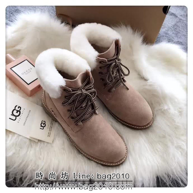 UGG 2018爆款 牛磨砂皮 栗色 時尚保暖 馬丁靴 QZS2246